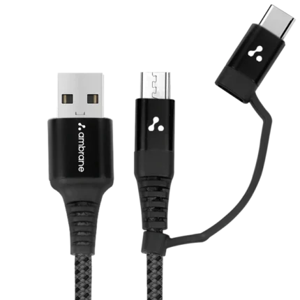 Ambrane 2 in 1 Cable Type C & Micro USB (Smart Cable)