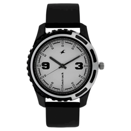 Fastrack Quartz Analog White Dial Plastic Strap Watch for Guys