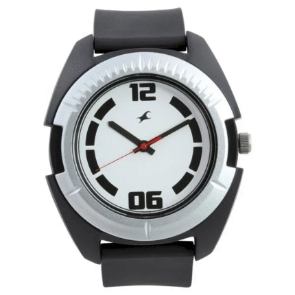 Fastrack Quartz Analog White Dial PU Strap Watch for Guys