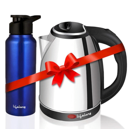 Lifelong Electric Kettle 1.5 Litre 1500W for Boiling Water with Leak proof 750 ML Stainless Steel Bottle Combo