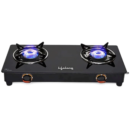 Lifelong 2 Burner Glass Manual Gas Stove