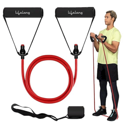 Lifelong Resistance Tube with Foam Handles Door Anchor for Exercise & Stretching