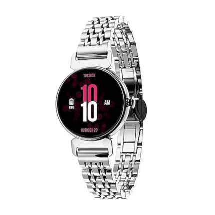 Lifelong Ruby 1.04" AMOLED Smartwatch for Women with Metal Strap
