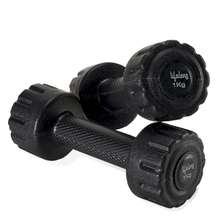 Lifelong PVC Dumbbells Black (1Kg Pack of 2)