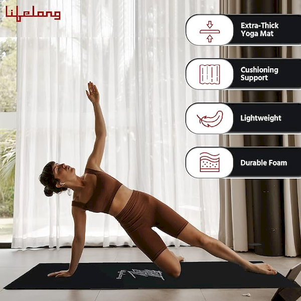 Lifelong Yoga mat for Women & Men EVA Material 10mm Anti Slip - Image 4