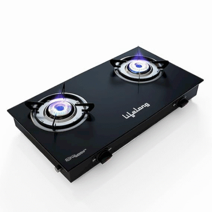 Lifelong Toughened Glass Top 2 Burner Manual Gas Stove