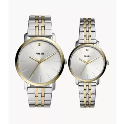 His and Her Lux Luther Three-Hand Two-Tone Stainless Steel Watch Gift Set