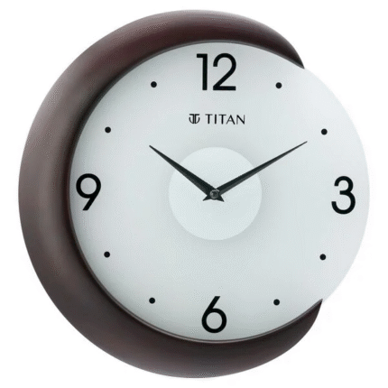 Titan Wooden Half Moon Wall Clock with Glass Dial