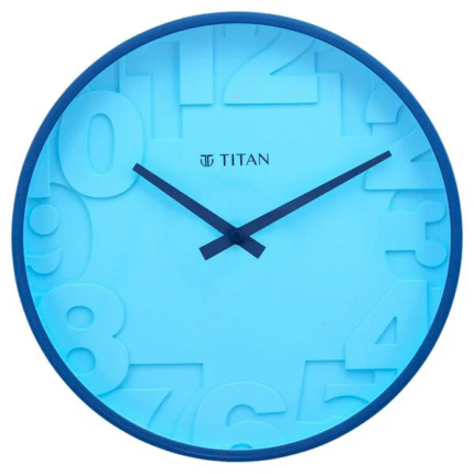 Titan Contemporary Blue Wall Clock with Overlayed numbers