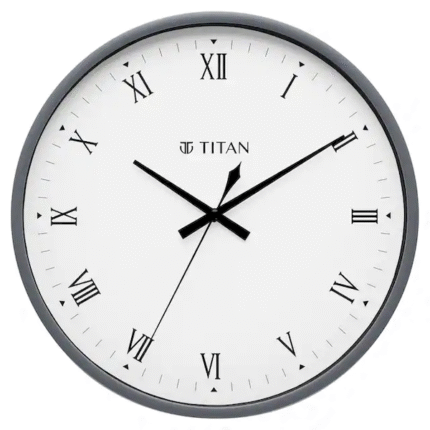 Titan Classic Grey Wall Clock with Silent Sweep Technology