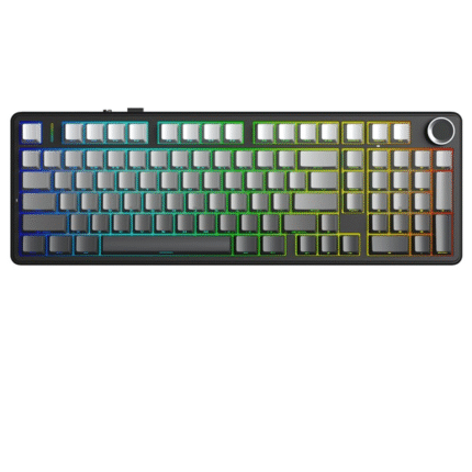 Aula PRO Side Engraved Keycaps 3 in 1 Mechanical Gaming Keyboard with 8000mAh Battery, Rotary Knob | Gradient Gray Nimbus Switch