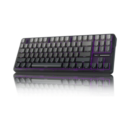 AULA Side Engraved Keycaps Tri-Mode Mechanical Gaming Keyboard | Gradient Gray Space Crystal Switch