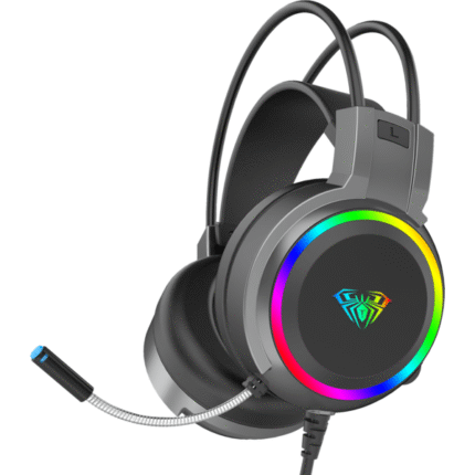 AULA RGB Wired Gaming Headset With Adjustable Mic