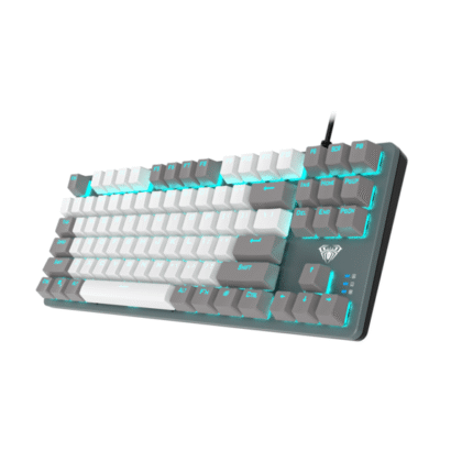 AULA Wired Mechanical Gaming Keyboard | Grey White, Blue Switch