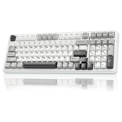 AULA 3 in 1 Hot Swappable RGB Wireless Mechanical Gaming Keyboard | Gray White Graywood Switch