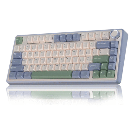 AULA 75% Wireless Trio Mode Mechanical Gaming Keyboard With Knob | Cedar Green Reaper Switch