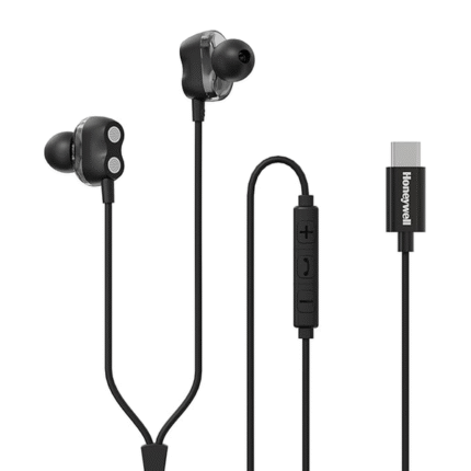 Honeywell Suono P80 Wired in Ear Earphones with Built-in Mic, 8mm*4 Drivers, IPX4, Noise Cancelling and Ultra HD Mic, HD Sound & Clear Audio, Type C Compatible, Voice Assistant Enabled, 1.3 Mtr