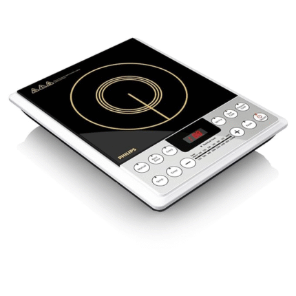 Philips Viva Collection 2100-Watt Induction Cooktop, Soft Touch Button with Crystal Glass (Black)